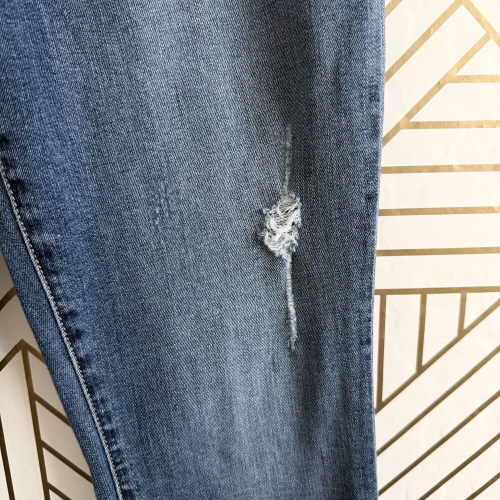 lily skinny straight distressed medium wash jeans whiskered faded 29 by level 99 - Picture 3 of 12